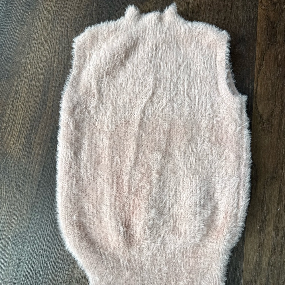 Fuzzy Pink Sleeveless Knit Top